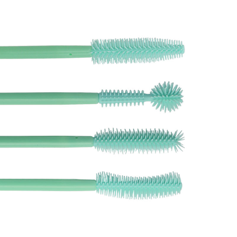 Disposable Mint Green Silicone Eyelash Brushes, 50pcs Portable Mascara Wands, Makeup Lash Curling Brushes Beauty Tool