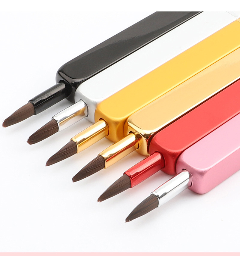 Retractable Square Lip Brush Synthetic Fiber Bristles Lipstick Gloss Makeup Brush Portable Cosmetic Tool