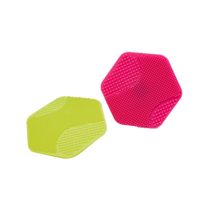 Hot Selling Silicone Hexagon Facial Cleansing Brush with Suction Cup, Manual Face Wash Brush for Blackhead Removal