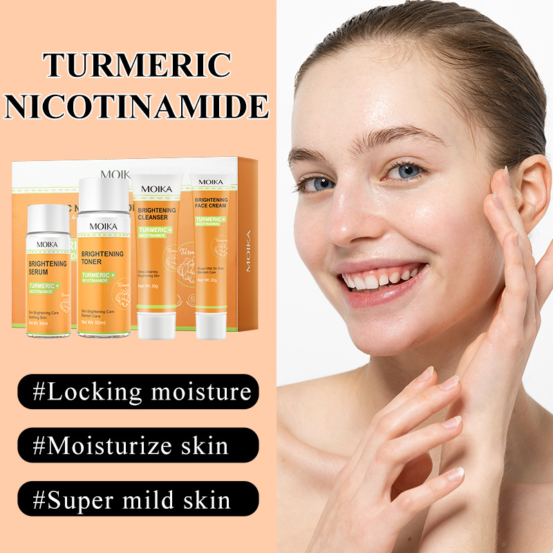 Turmeric & Niacinamide Skincare Set | Brightening & Hydrating Face Care Kit for Radiant Skin