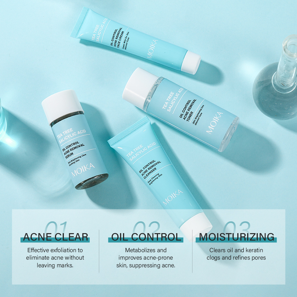 Tea Tree & Salicylic Acid Skincare Set | Acne Treatment & Oil Control Facial Care Kit