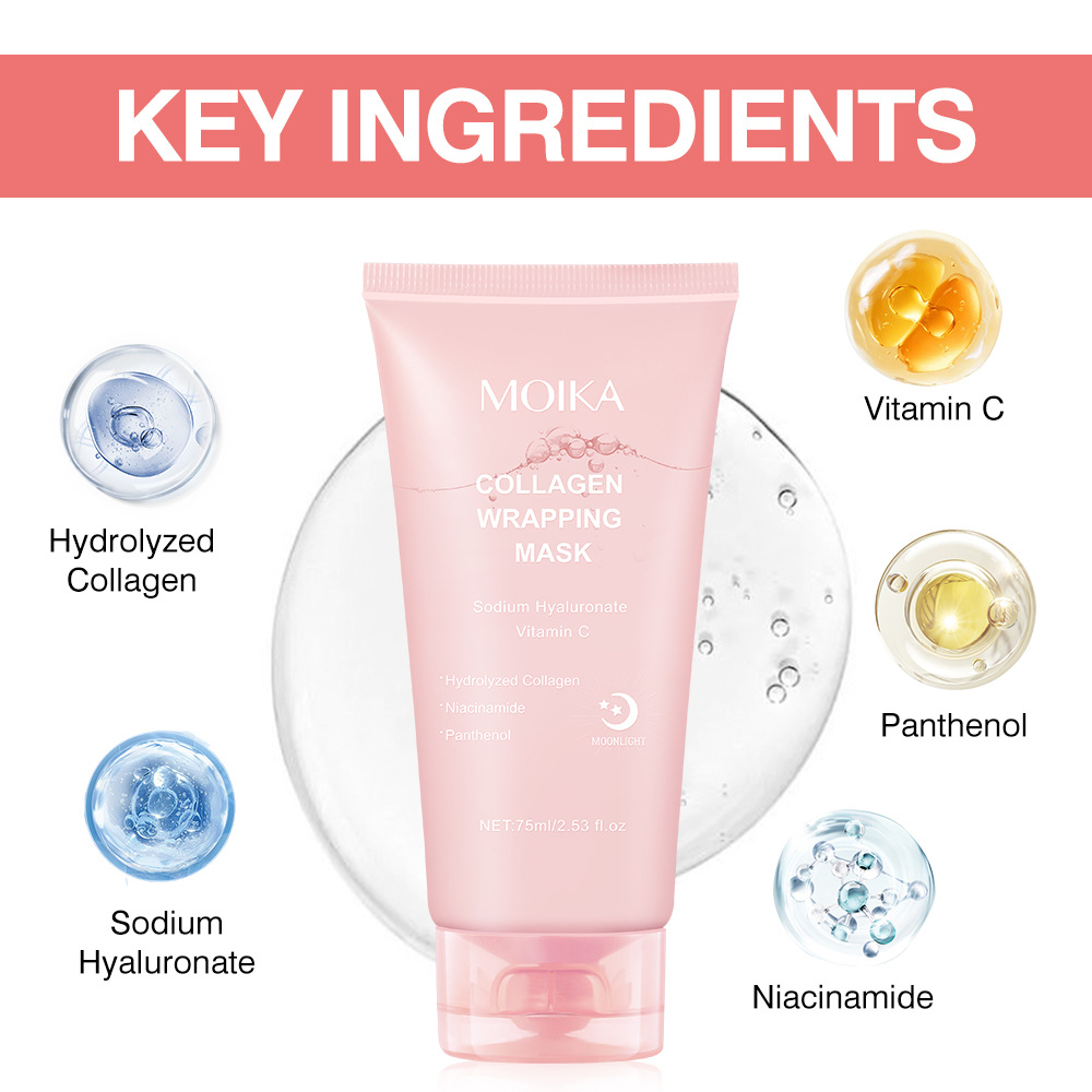 Collagen Overnight Peel Off Face Mask 75ml, Hydrating & Moisturizing Night Cream Mask for Skin Care