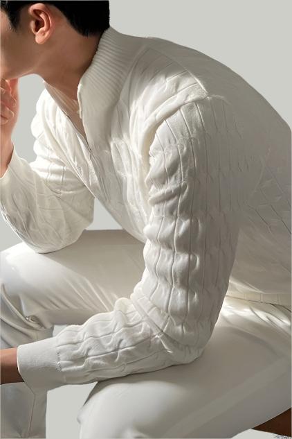 GWANGJU Cable Half Zip Sweater