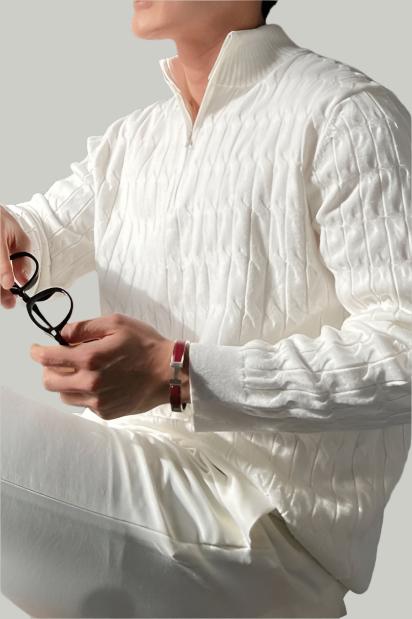 GWANGJU Cable Half Zip Sweater