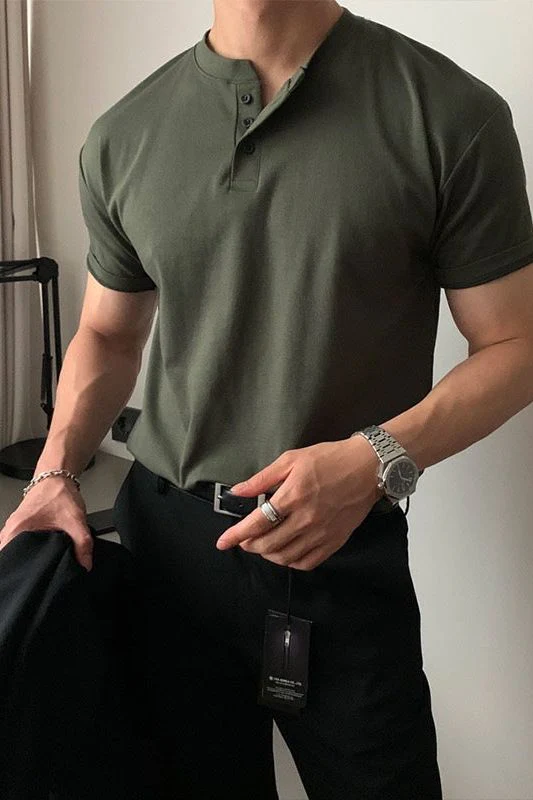 DAEGU Buttoned Collar T-Shirt