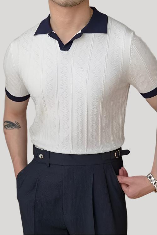 SOKCHO Cable Knit Polo