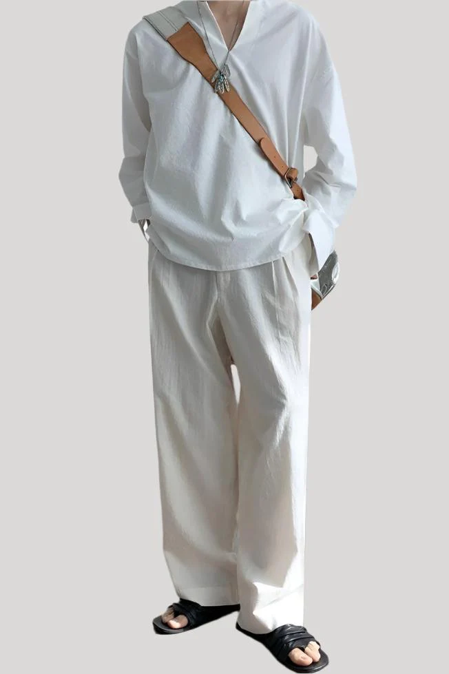 YANGJU Wide Leg Linen Pant