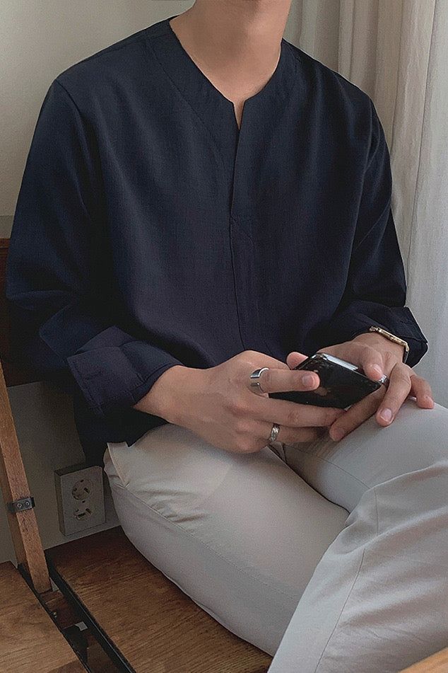 CHUNGJU Korean Collar Shirt