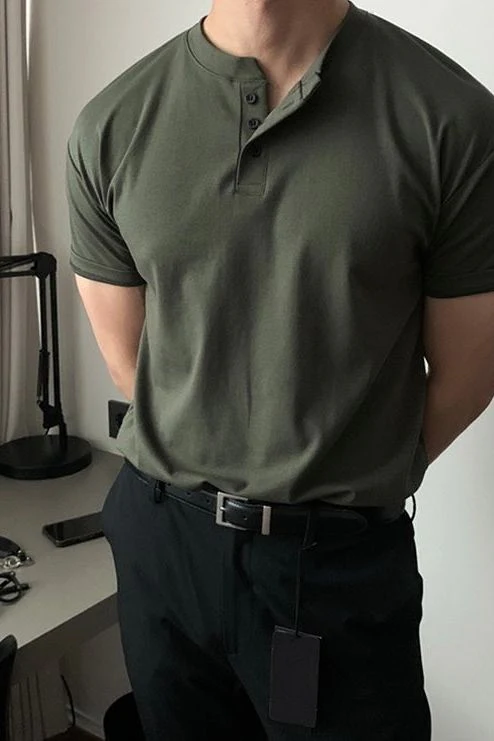 DAEGU Buttoned Collar T-Shirt