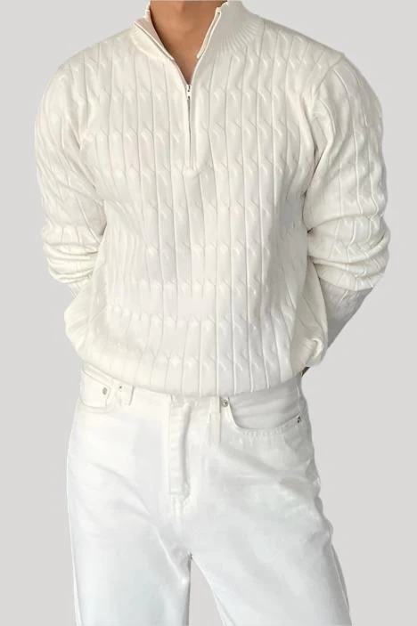 GWANGJU Cable Half Zip Sweater