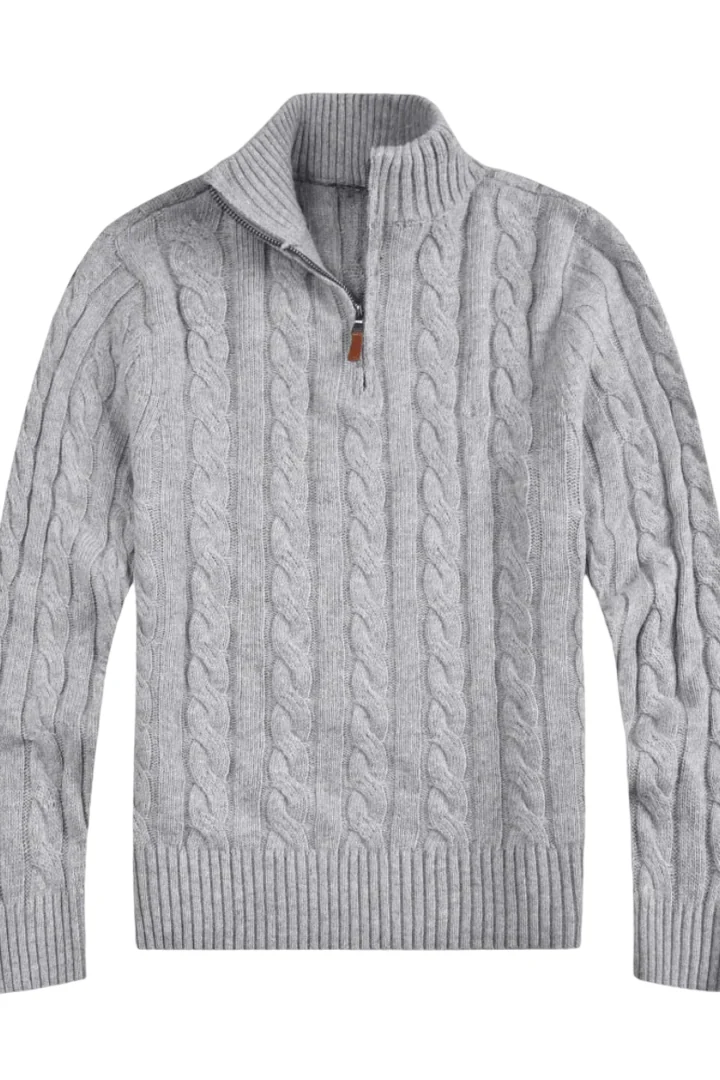 TAEBAEK Zipped Cable Sweater