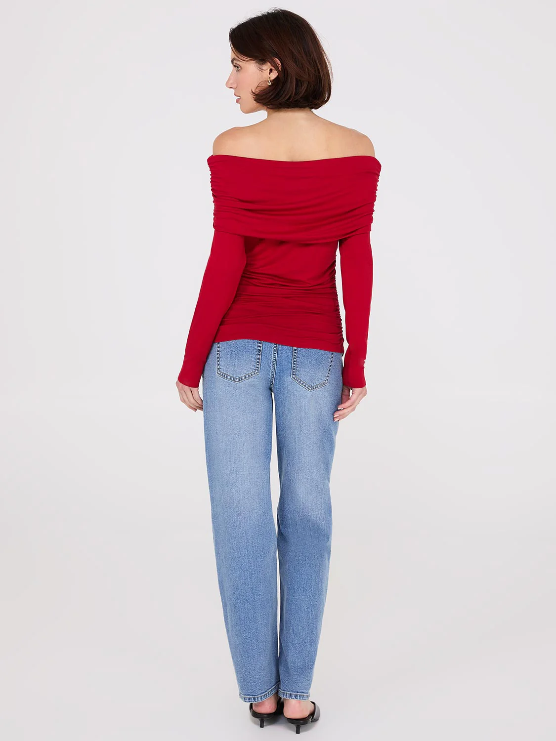 Ruched Off-The-Shoulder Top