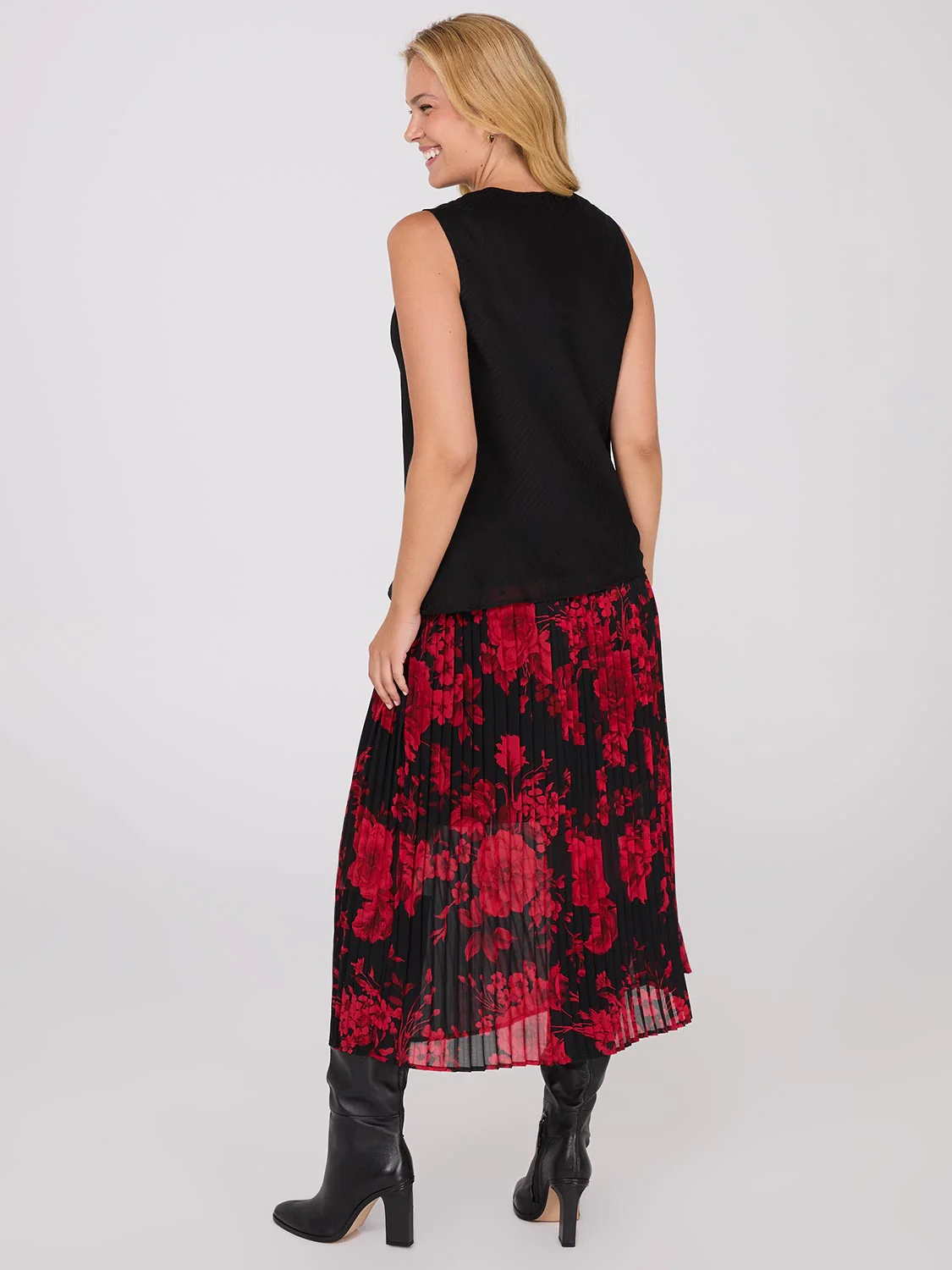 Sleeveless Textured Cowl Neck Top