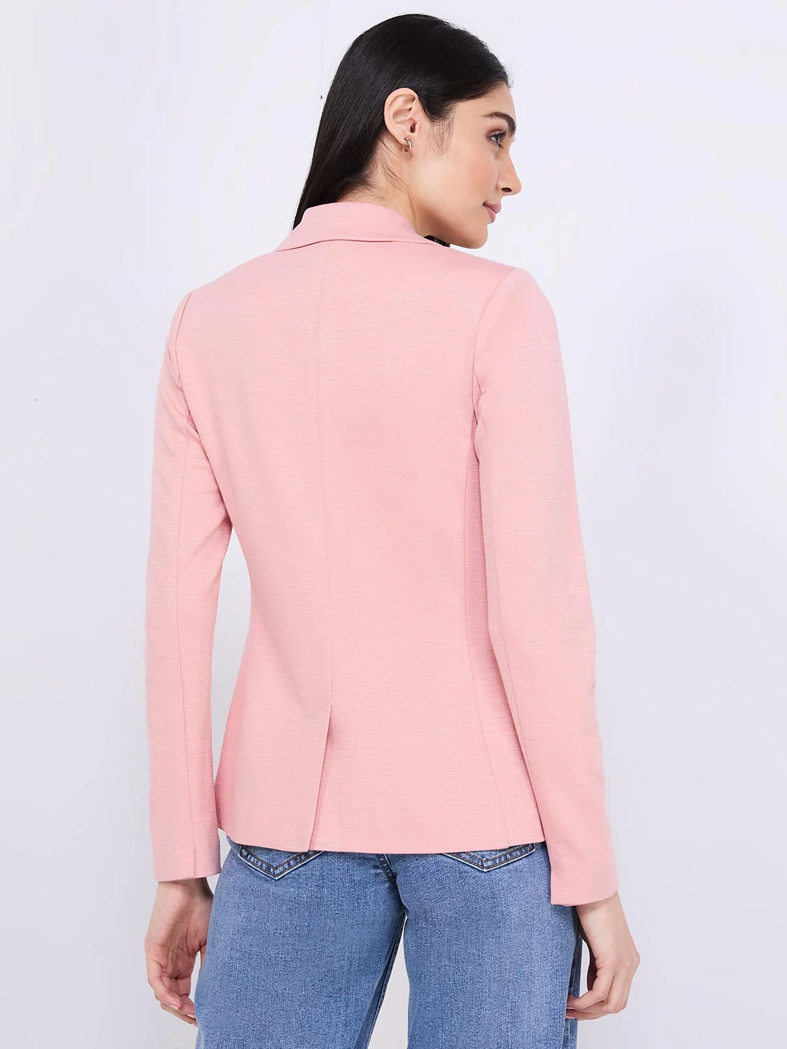 Textured Open Blazer