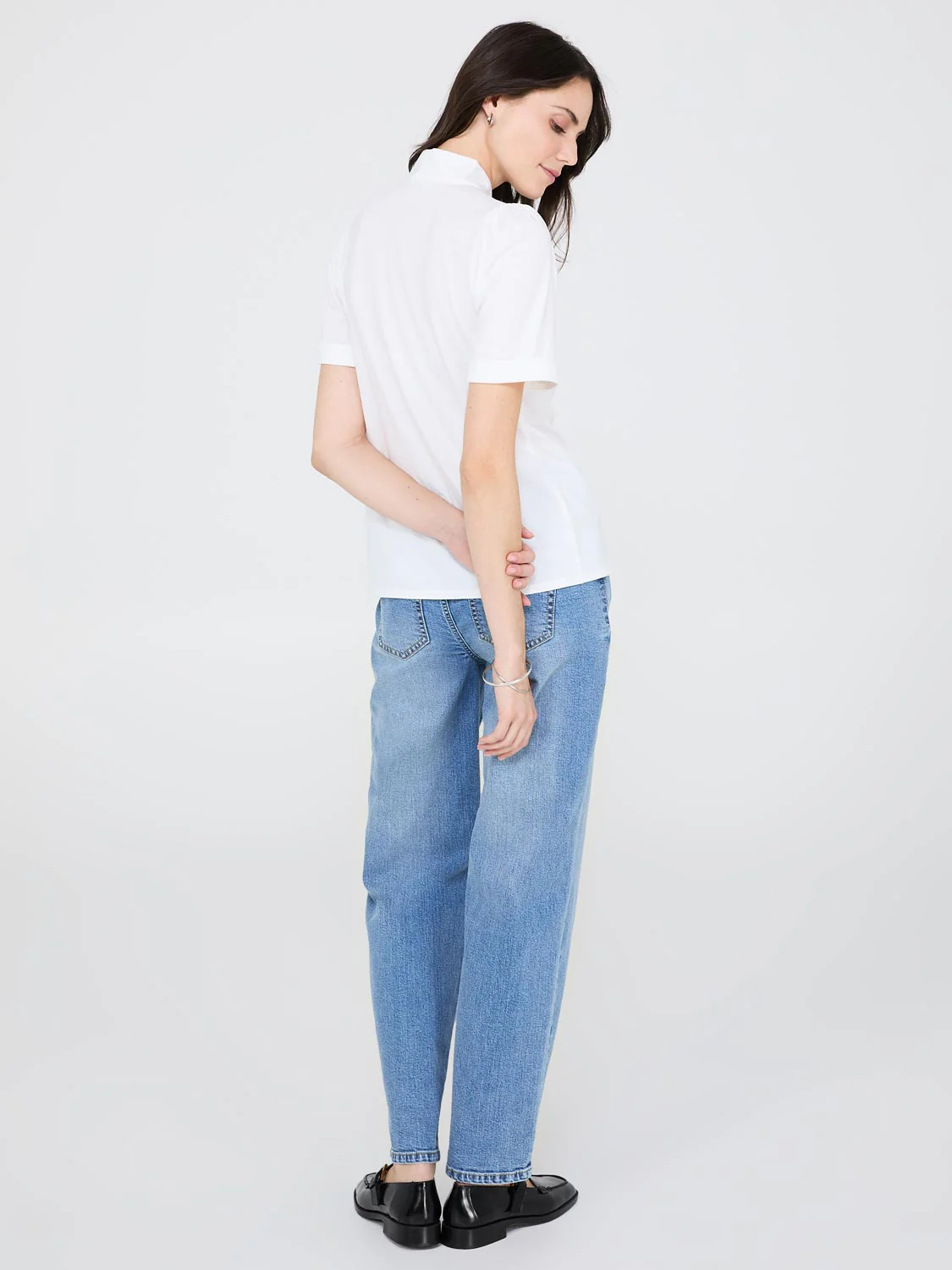 Short Sleeve Tie-Neck Top