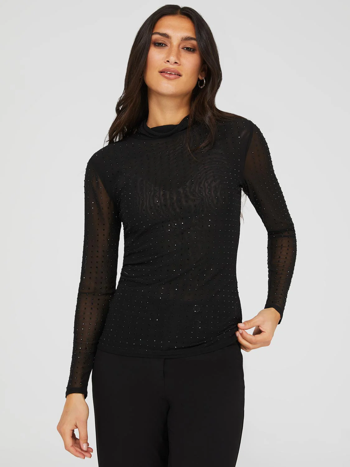 Long Sleeve Mock Neck Top