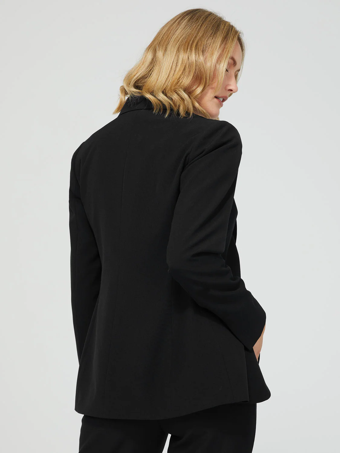 One-Button Long Sleeve Blazer With Pockets