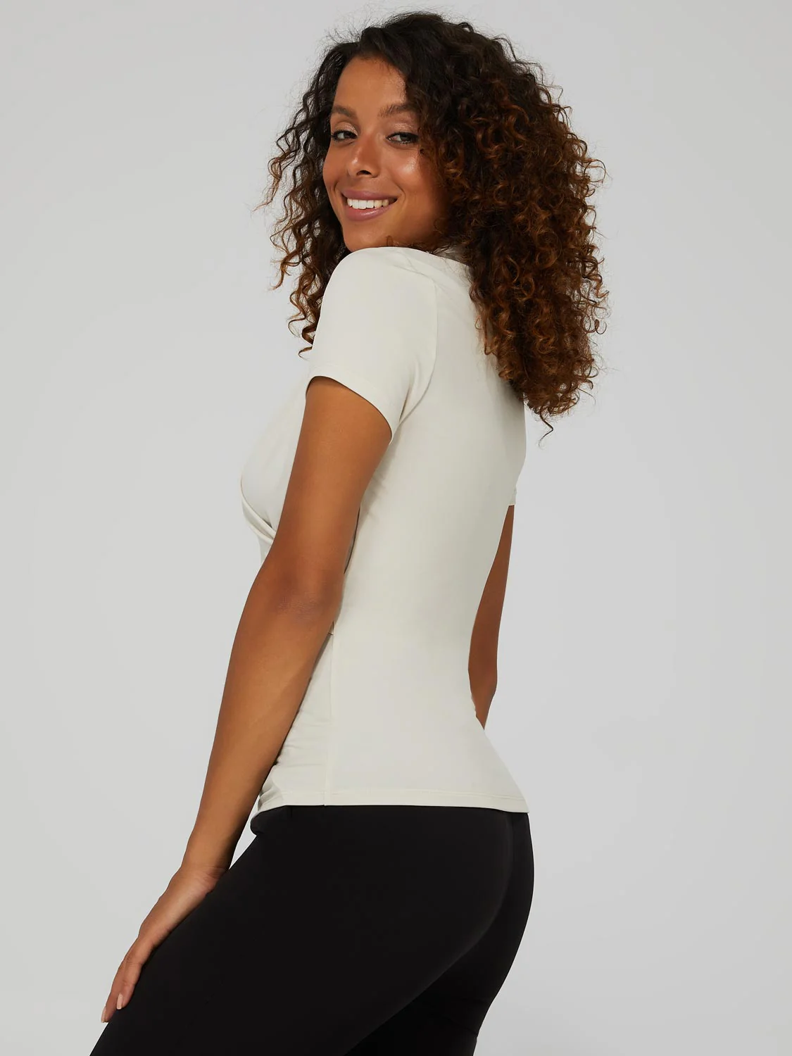 Short Sleeve Crossover Front Top