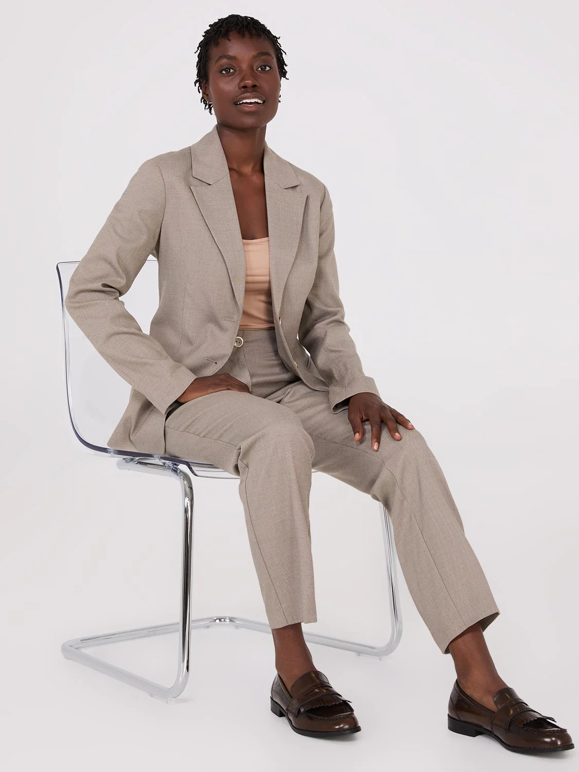 Notch Collar 2-Button Blazer