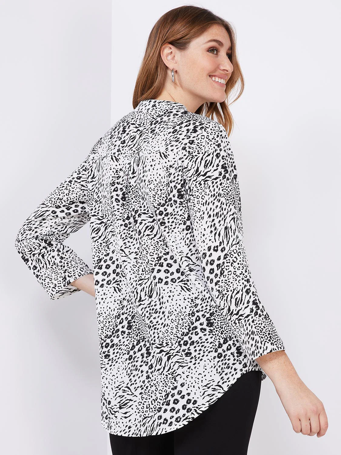 Printed Split Neck Blouse
