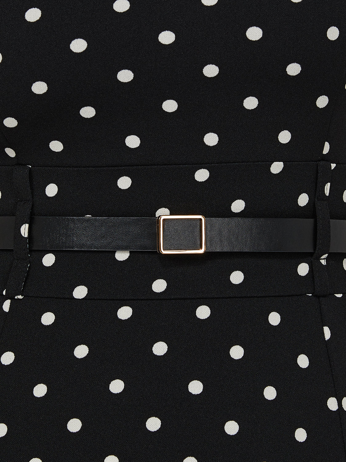 Polka Dot Belted Midi Dress