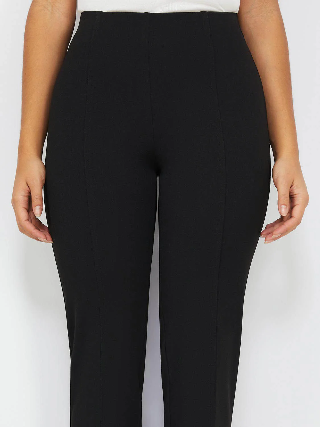 High Rise Crepe Pull-On Pants