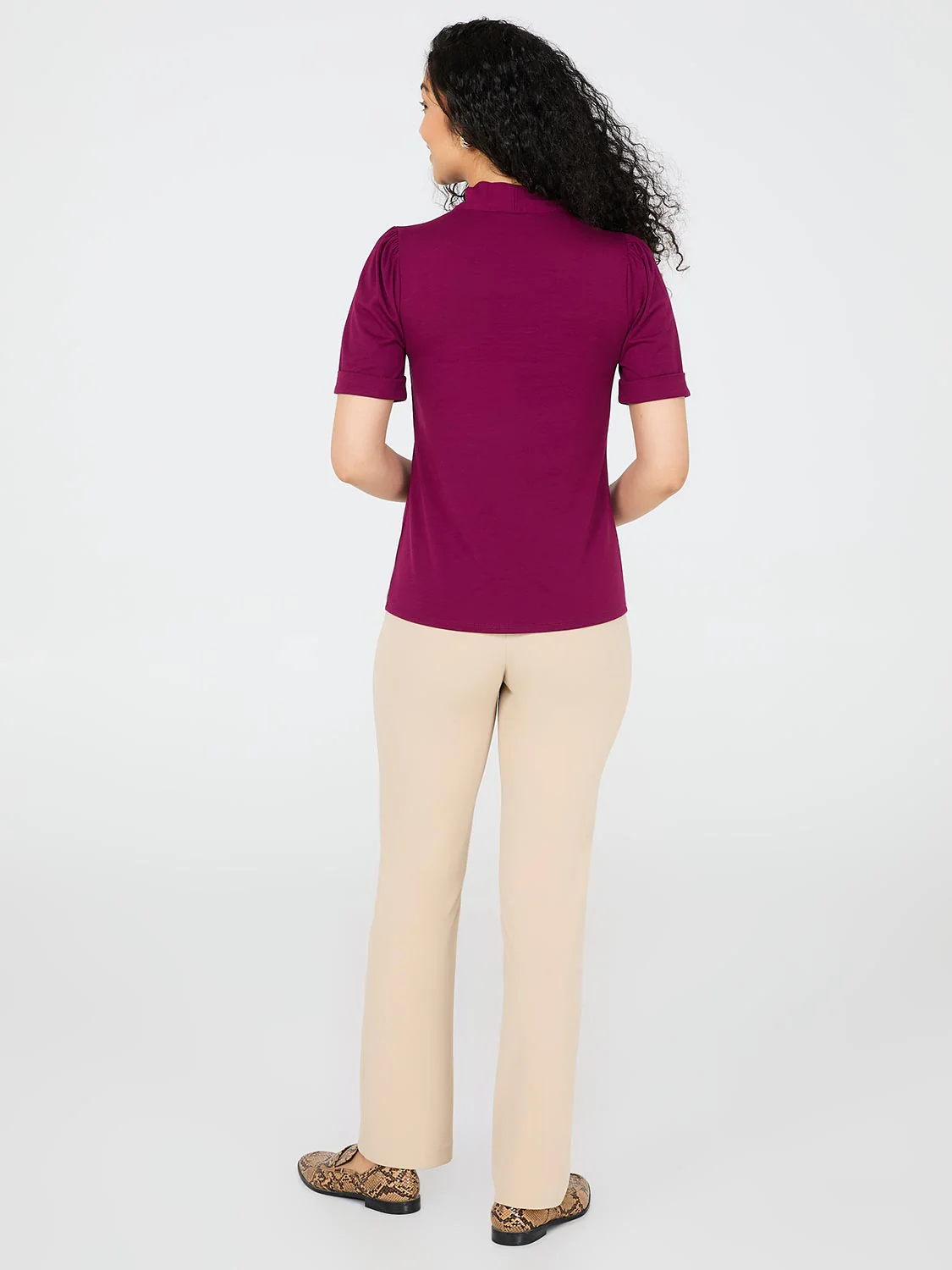 Short Sleeve Tie-Neck Top