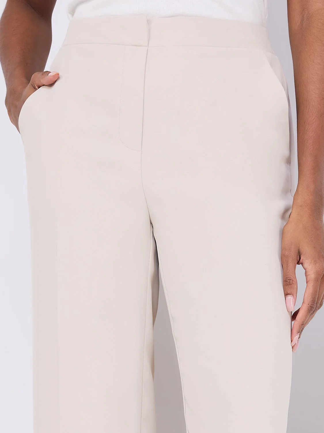 Wide Leg Pull-On Trousers