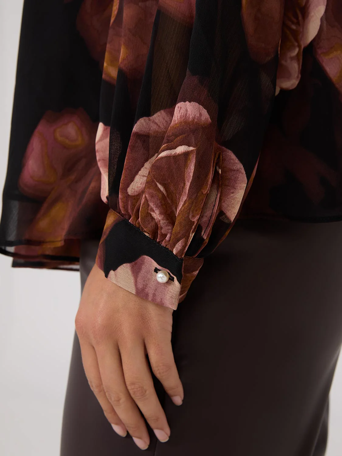 Printed Chiffon High Neck Blouse