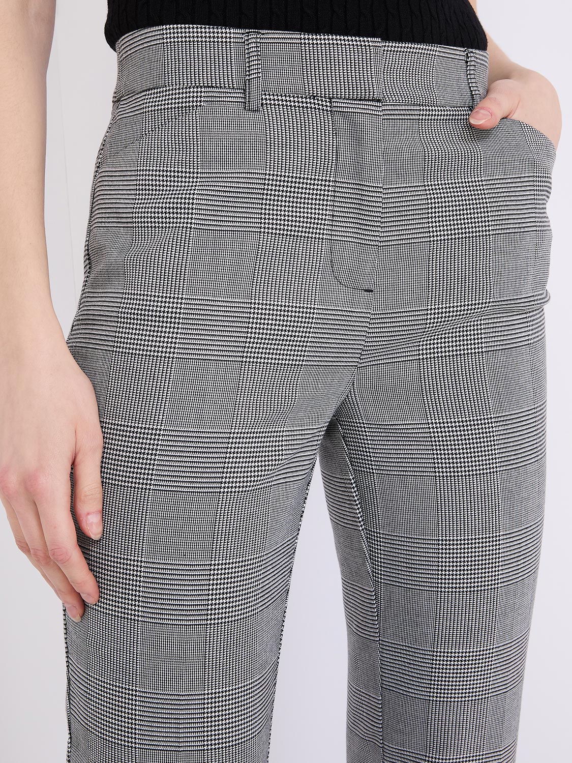 Plaid Straight-Leg Pants