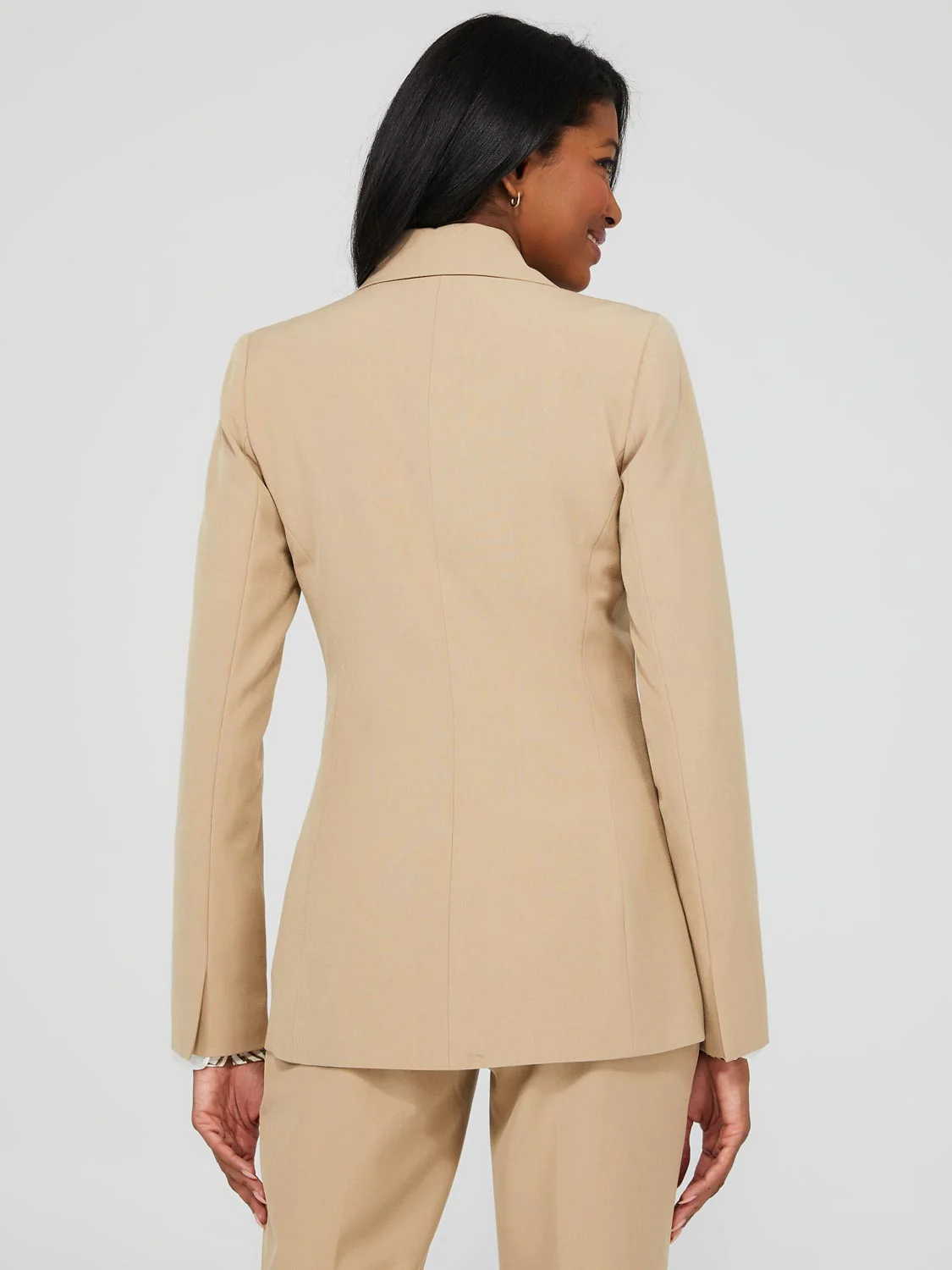 One-Button Long Sleeve Blazer With Pockets