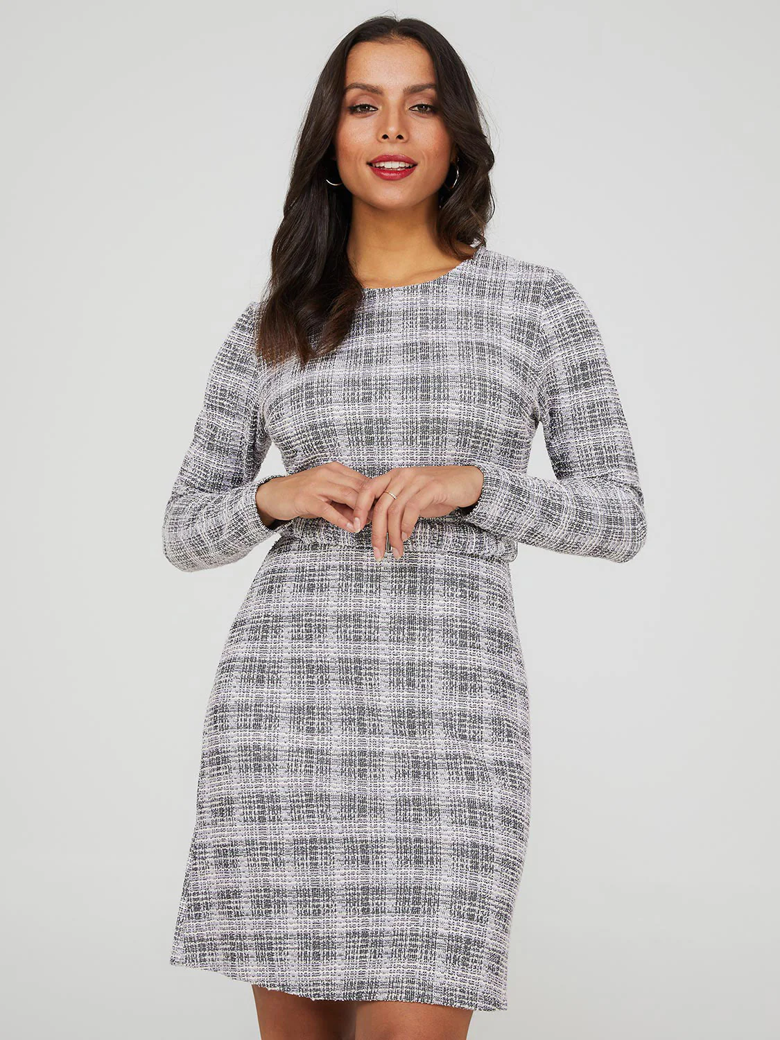 Metallic Boucle Fit & Flare Mini Dress