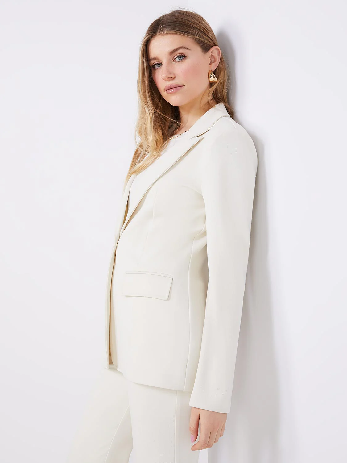 One-Button Textured Blazer