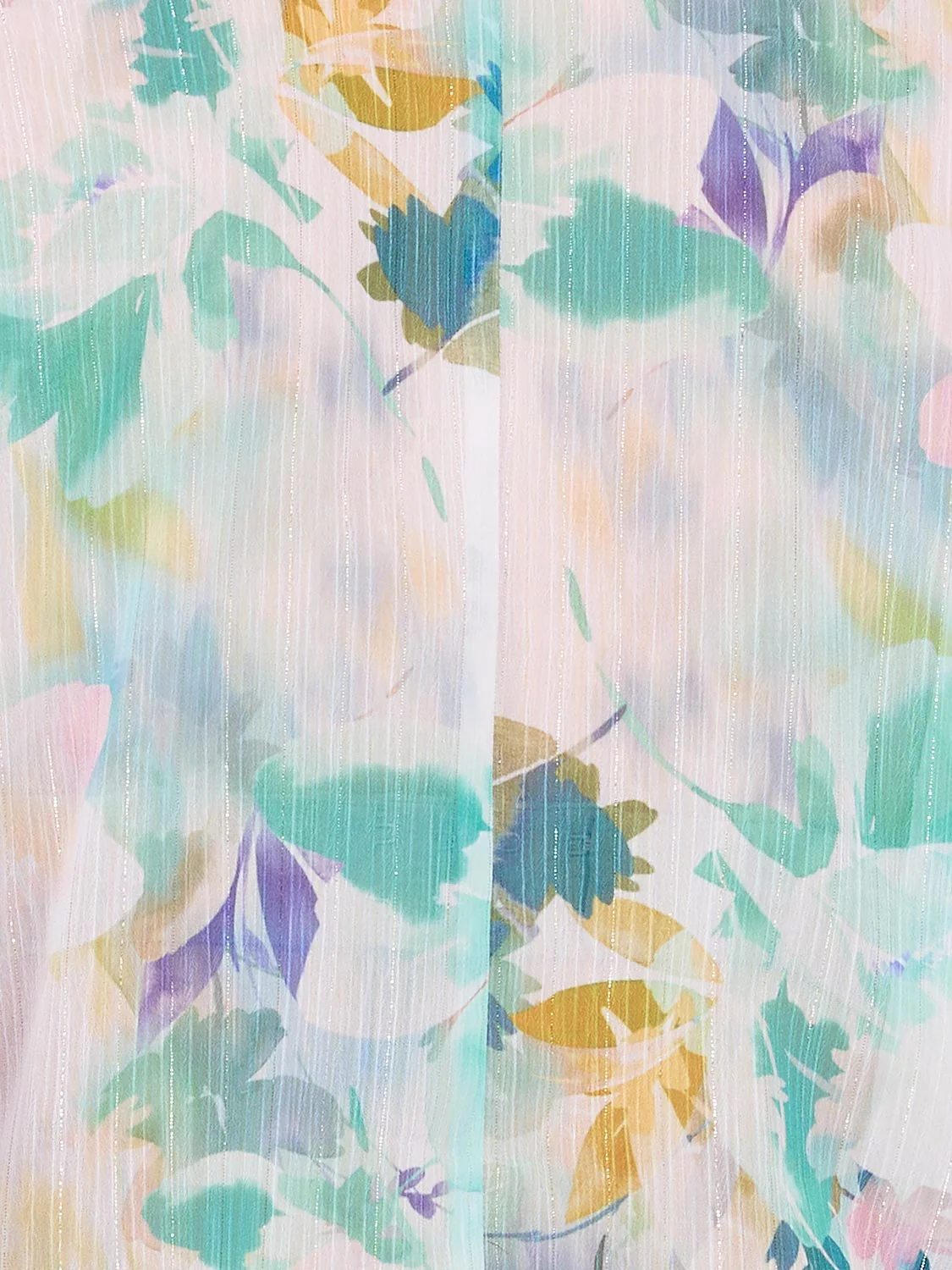 Floral Print Button-Front Chiffon Blouse