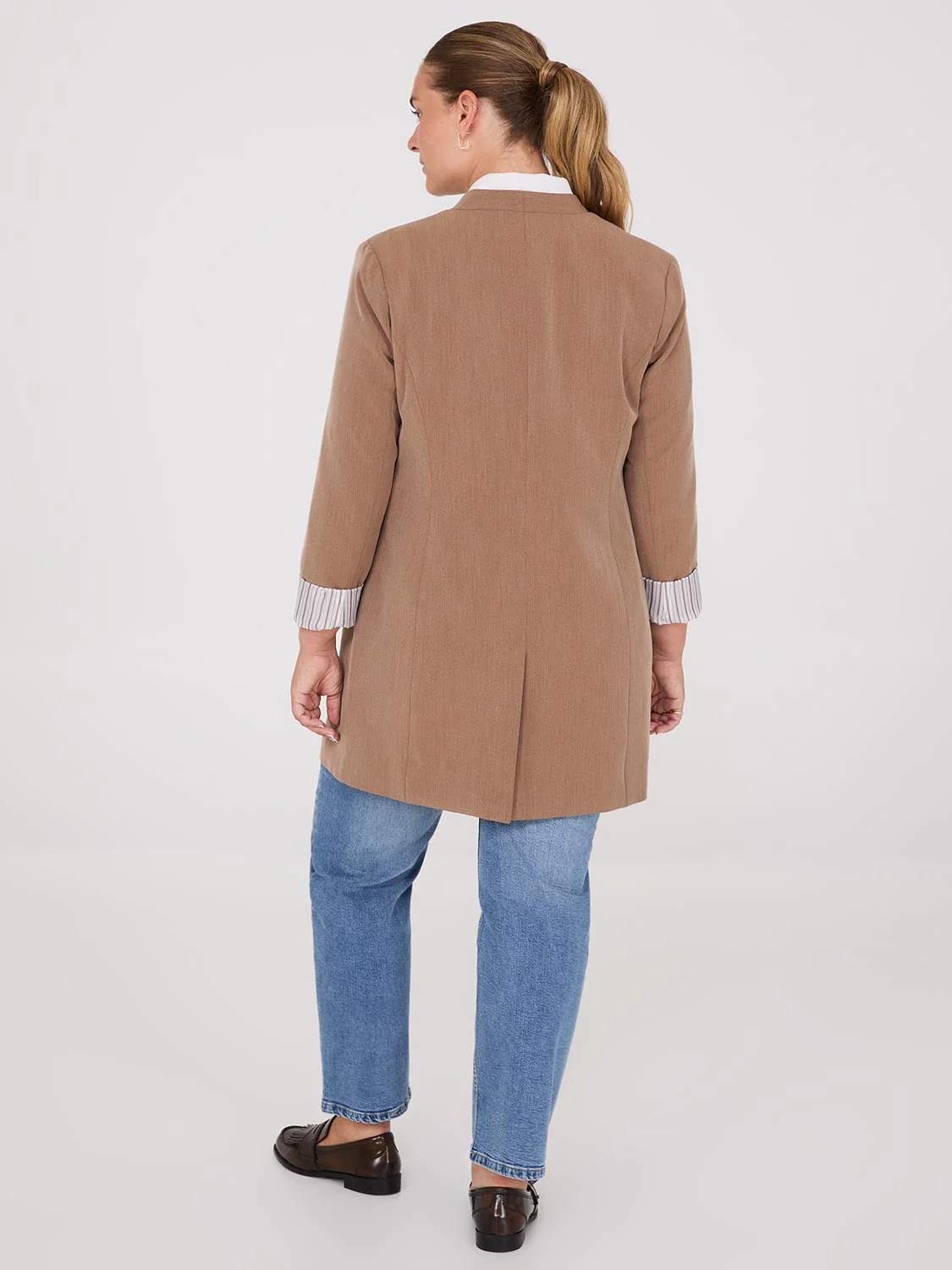 Collarless Open Blazer