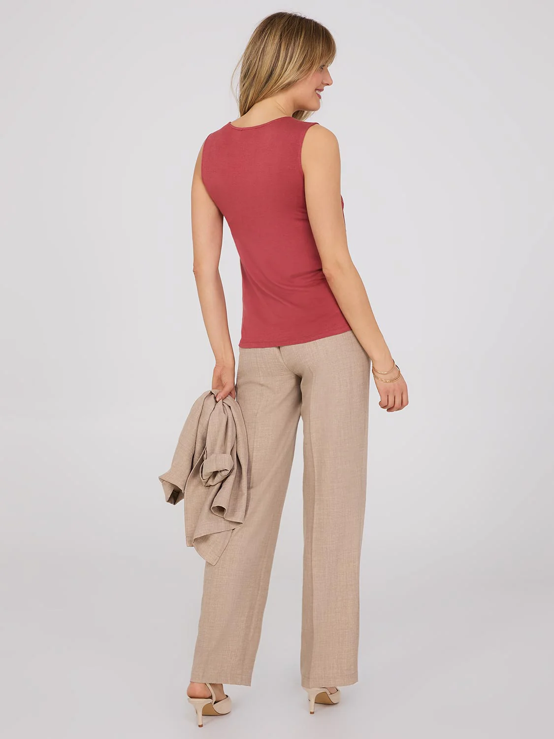 Sleeveless Foil Floral Chiffon Top