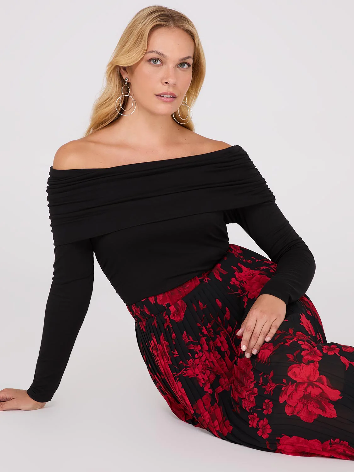 Ruched Off-The-Shoulder Top