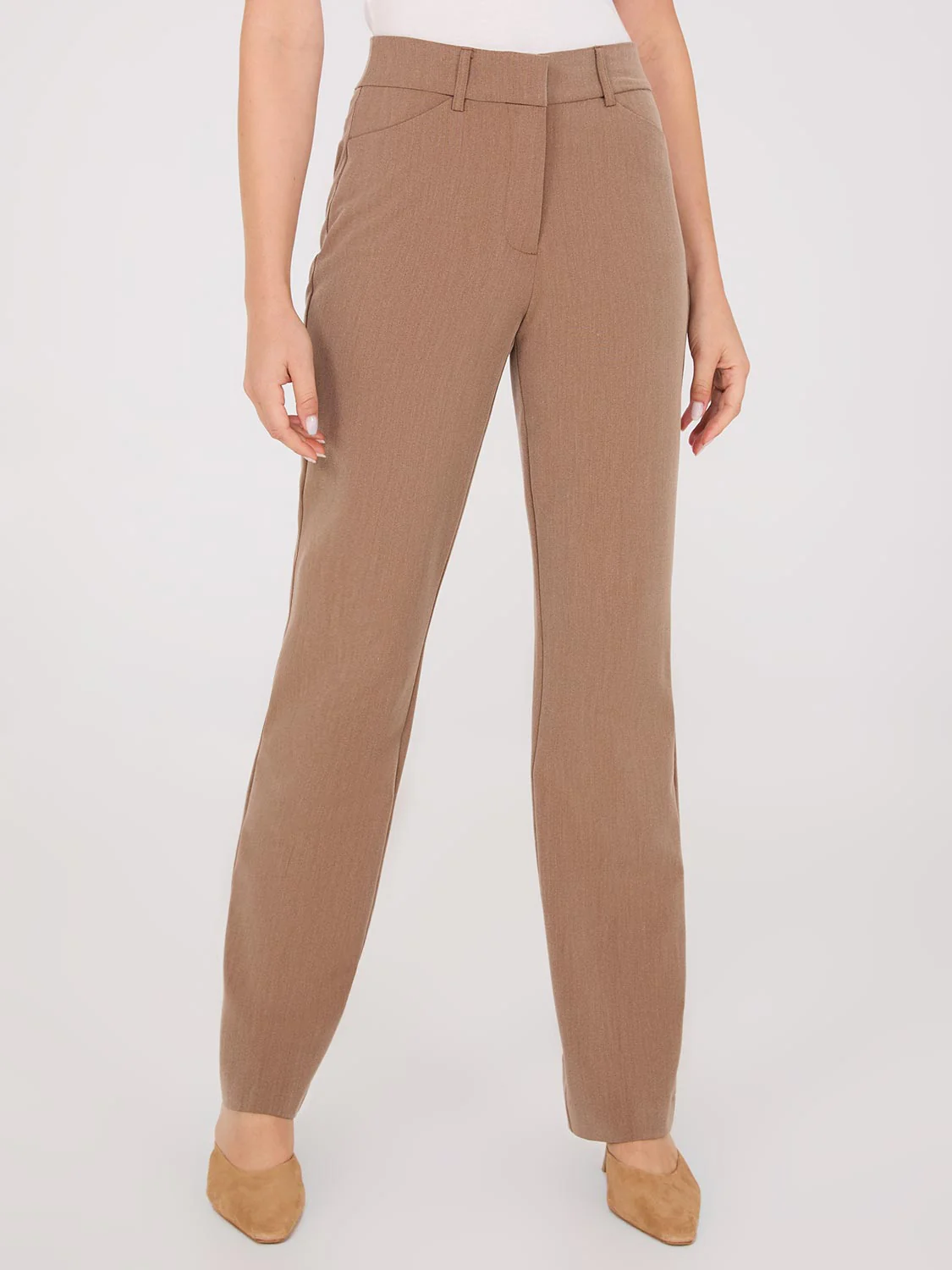 Straight Leg Long Length Slant Pocket Pants