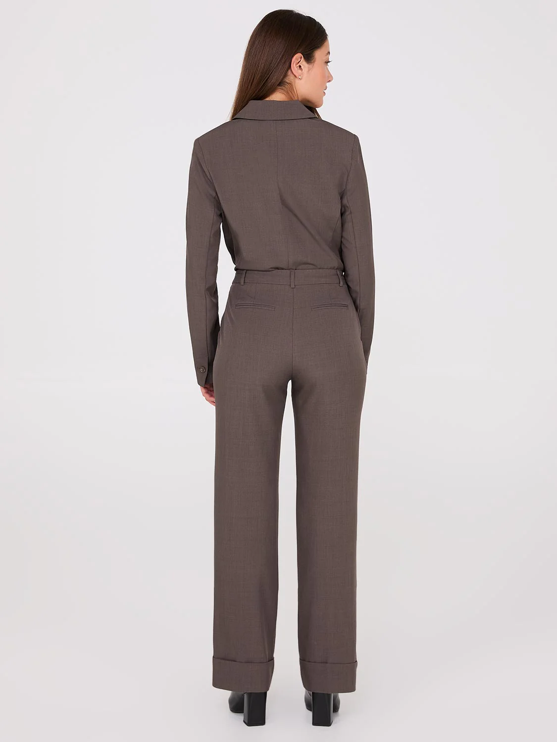 Pleated Wide-Leg Long Length Pants With Cuff