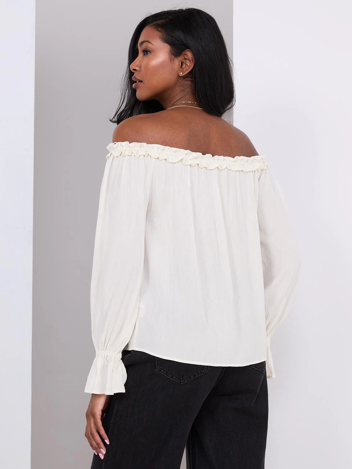 Off-The-Shoulder Top With Ruffle Details