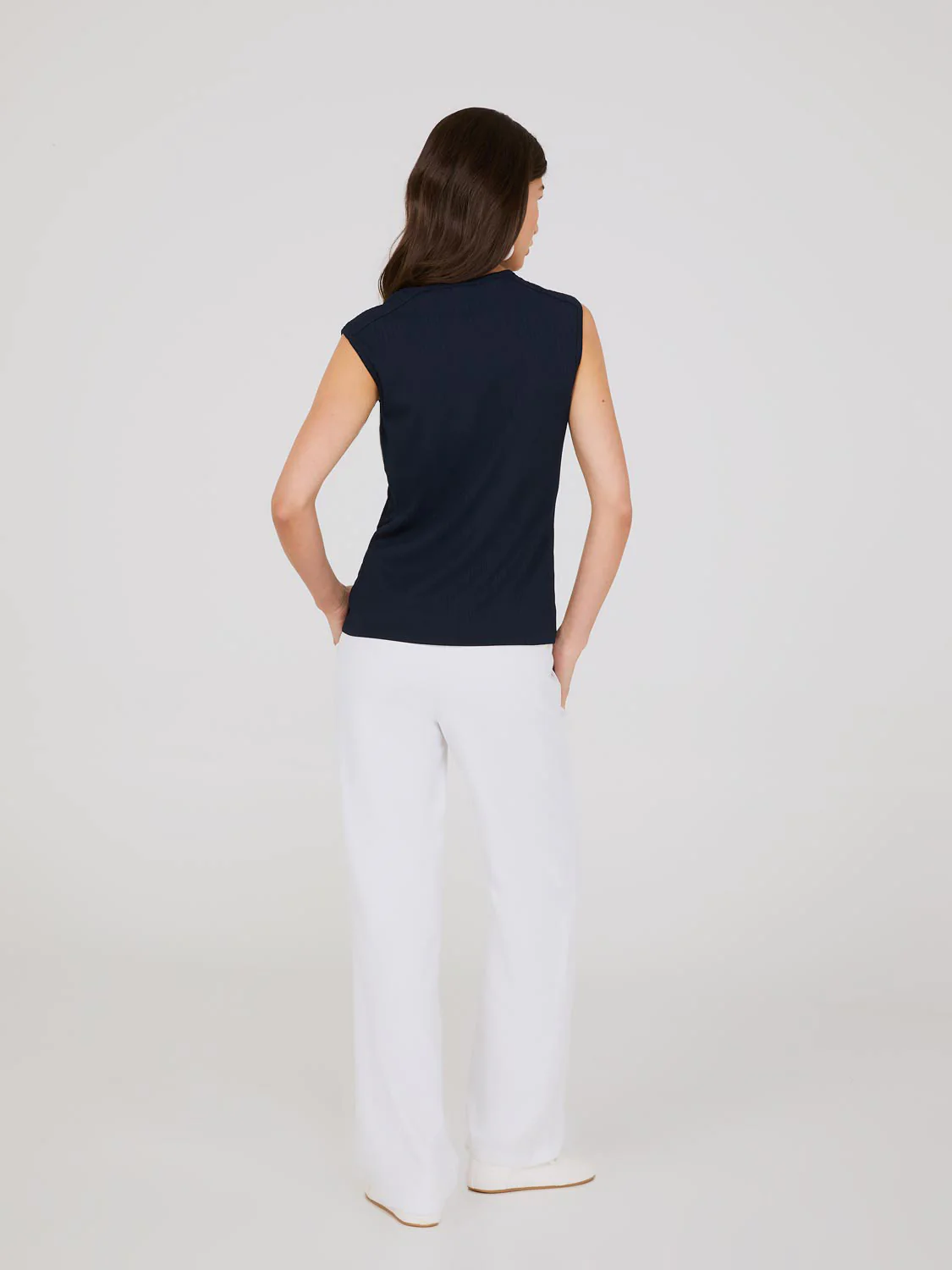 Sleeveless Top With Button Shoulder Details