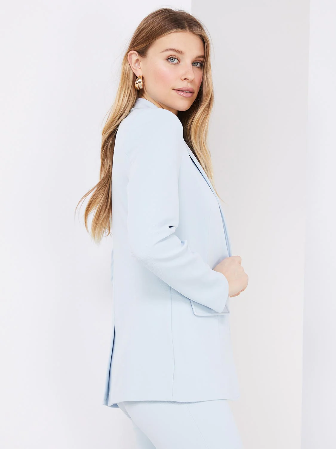 One-Button Textured Blazer