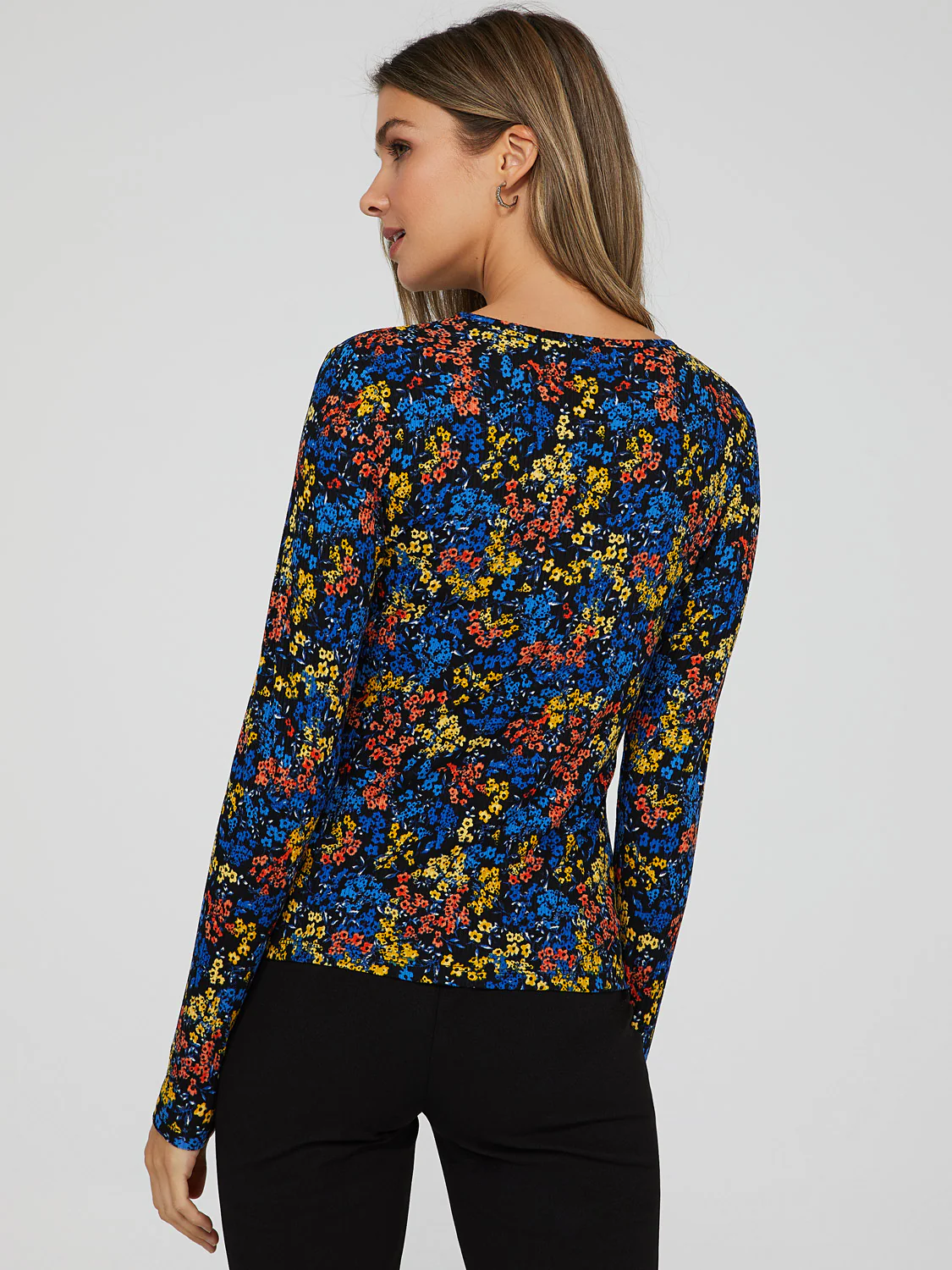 Floral Print Keyhole Front Top