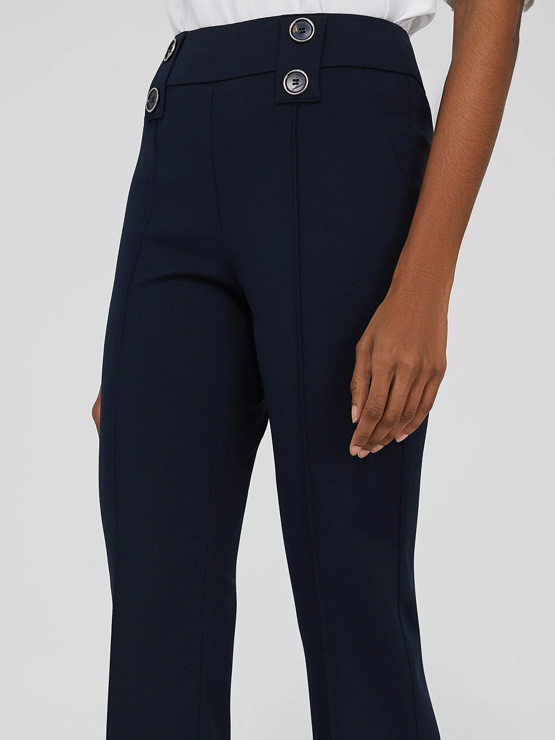 Pull-On Pant With Front Button Detail