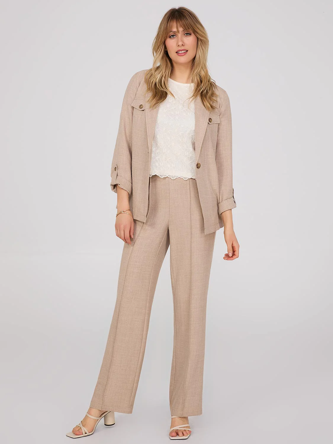 Floral Embroidered Mesh Top With Scallop Edges