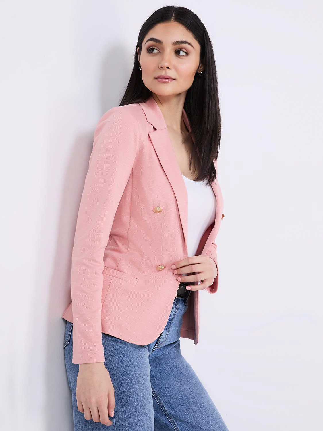 Textured Open Blazer