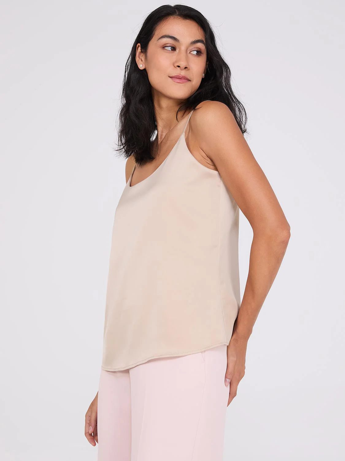 Satin Scoop Neck Tank Top