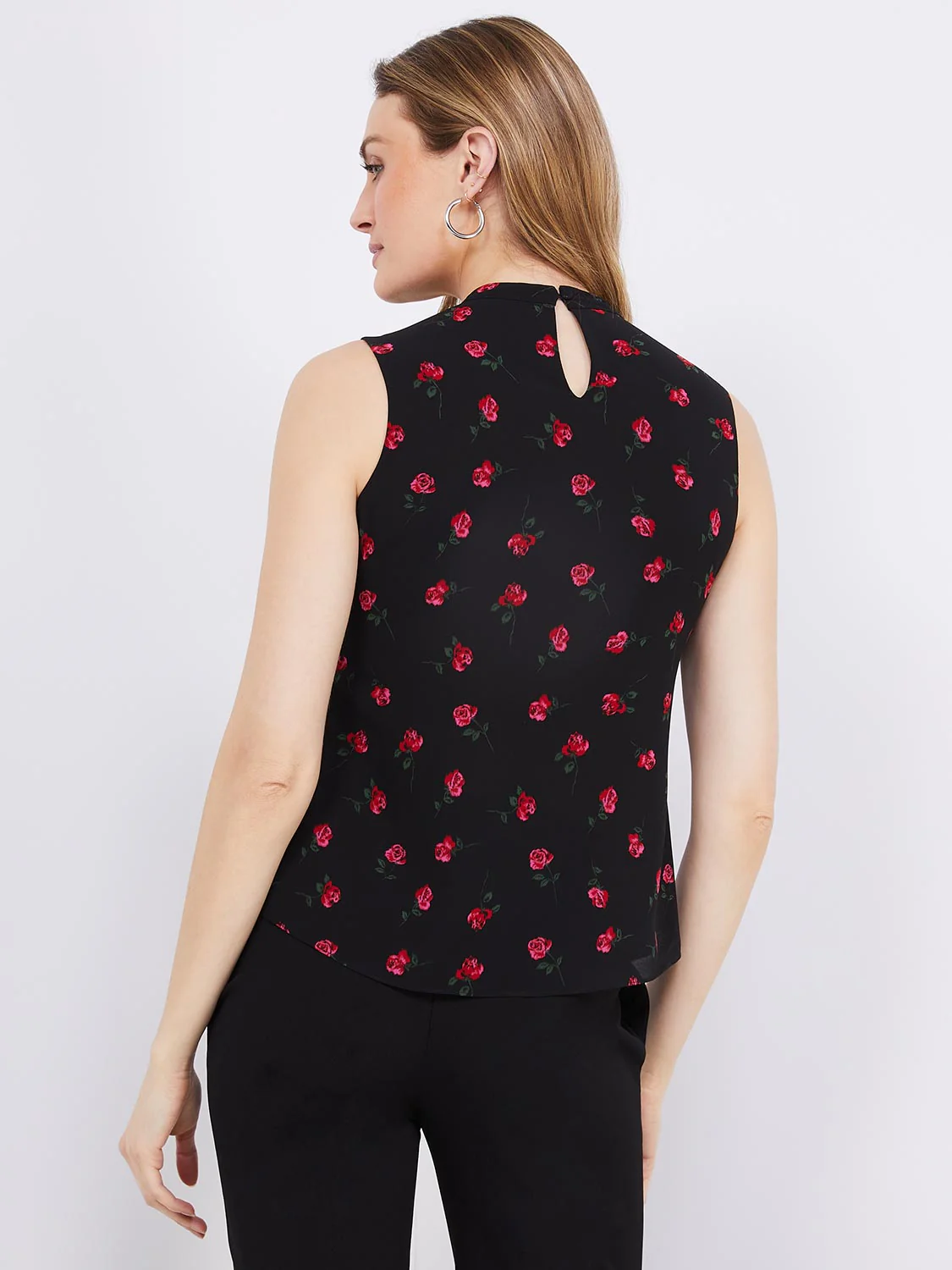 Printed Sleeveless Chiffon Blouse