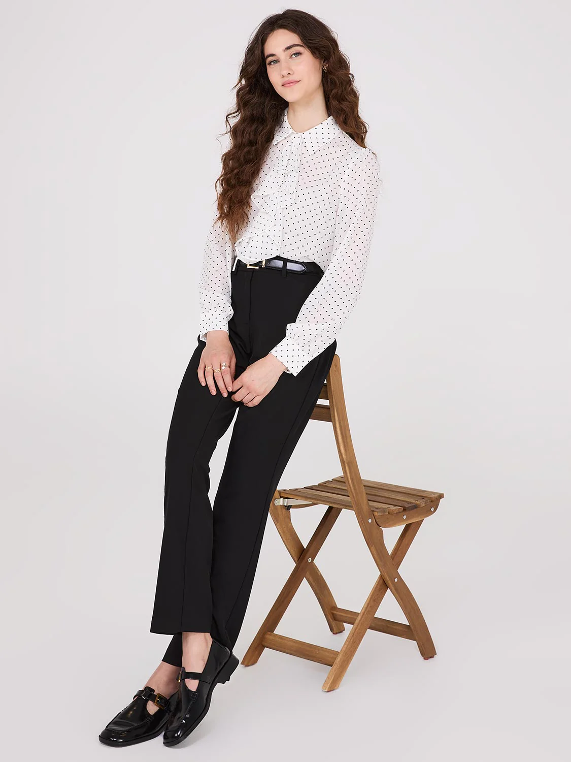 Straight Leg Long Length Slant Pocket Pants