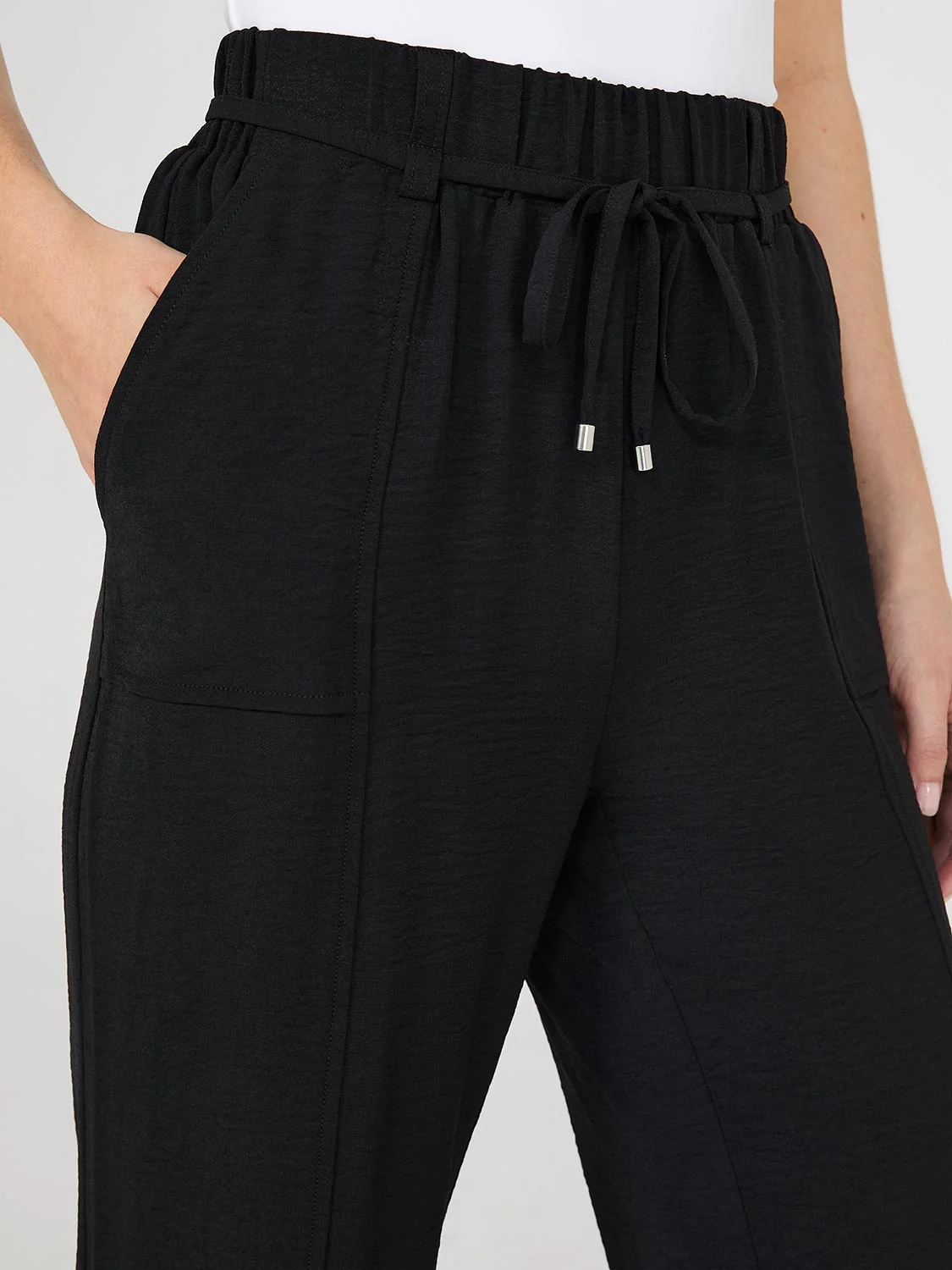 Wide-Leg Long Length Pants With Porkchop Pockets